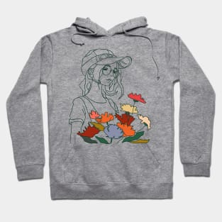 Girl with a bouquet of flowers Hoodie